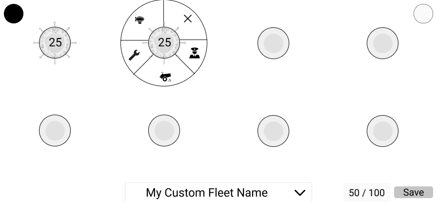 fleet builder ui mock for summary screen